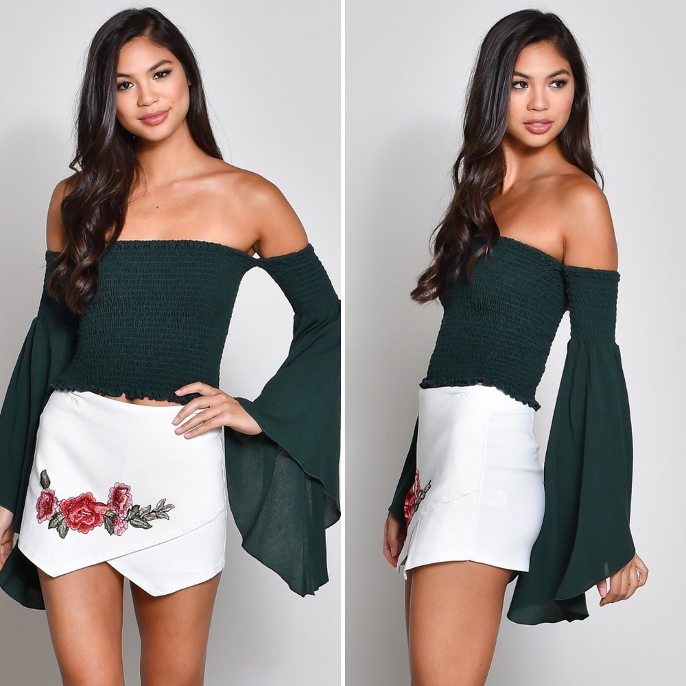 Off The Shoulder Bell Sleeved Shirt